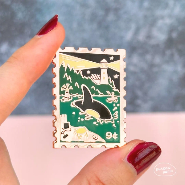 Nancy Drew Danger on Deception Island Postage Stamp Enamel Pin - Glow-in-the-dark Hard Enamel Pin - Etsy