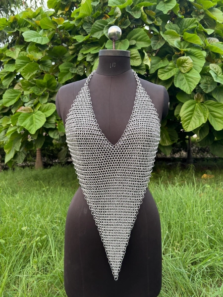 Fashionable Medieval Aluminium Butted 9 mm 16 Guage Chainmail Top For Women