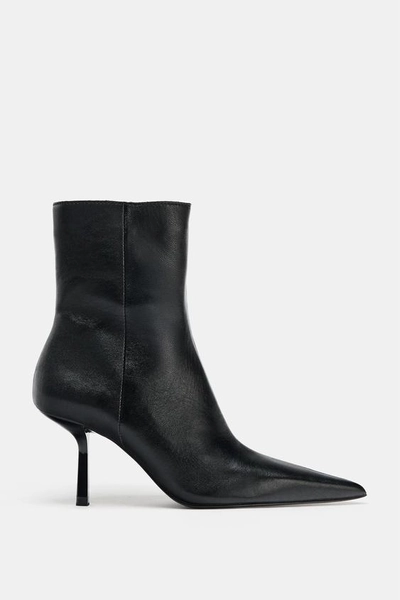 LEATHER ANKLE BOOTS WITH HEELS