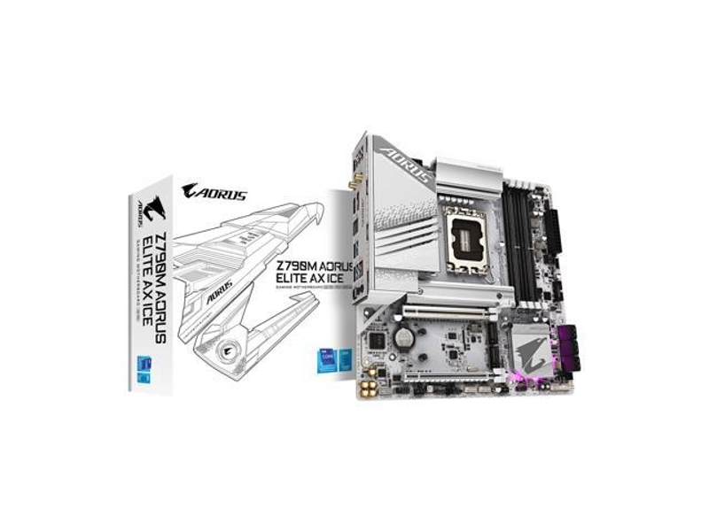 GIGABYTE Z790M AORUS ELITE AX ICE LGA 1700 Intel Z790 M-ATX Motherboard with DDR5, Triple M.2, PCIe 5.0, USB 3.2 Gen2X2 Type-C, Intel Wi-Fi 6E, 2.5GbE LAN, Q-Flash Plus, EZ-Latch Plus - Newegg.com