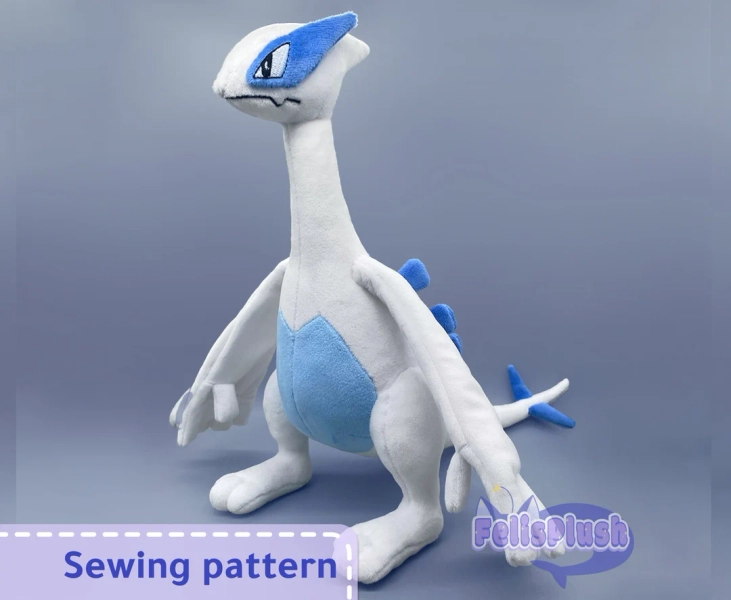 Lugia Plush Sewing Pattern PDF Instructions - Embroidery Files Included - Etsy Canada