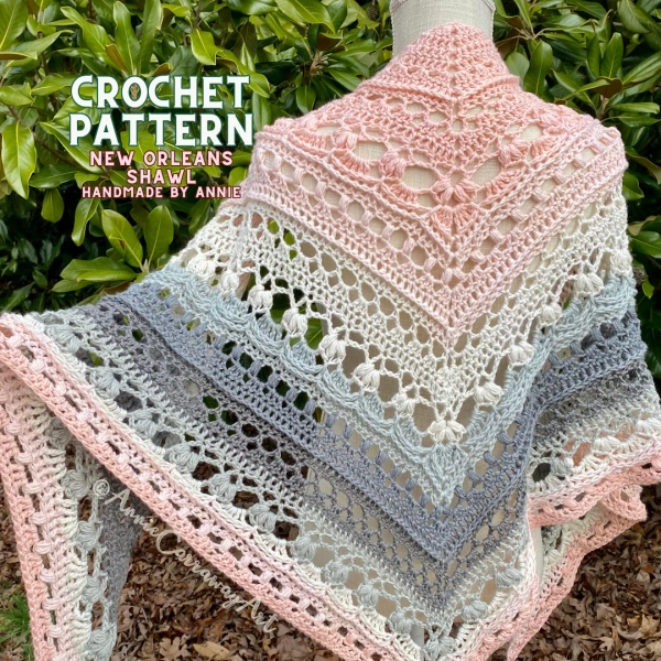 Shawl Crochet Pattern | New Orleans Shawl | Lace Cape Pattern | Annie Carraway Art | PDF Pattern - Etsy
