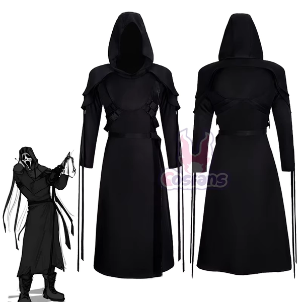 O rosto fantasma cosplay traje jogo luz do dia morta role play uniforme halloween carnaval festa roupa das mulheres dos homens traje medieval - AliExpress 200000532