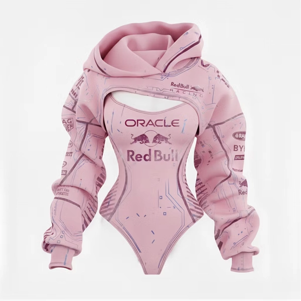 2026 New Women's Racing   Style Digital Print Irregular Cut Suit