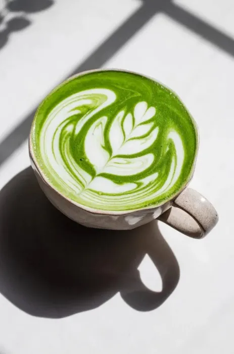 A Matcha with pistachio milk- in this economy