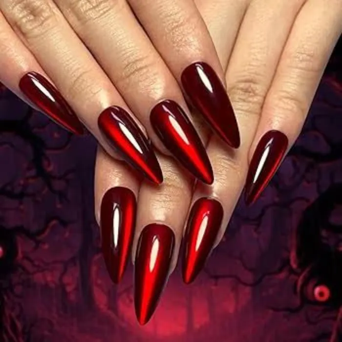 Blood Red Manicure~ I'll dig and slide down your back with these