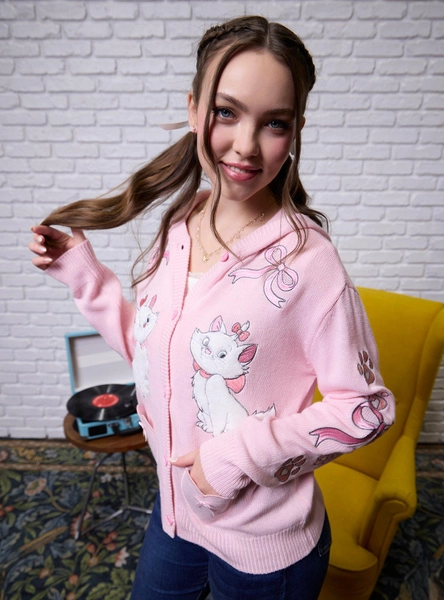 Her Universe Disney The Aristocats Marie Girls Hooded Cardigan