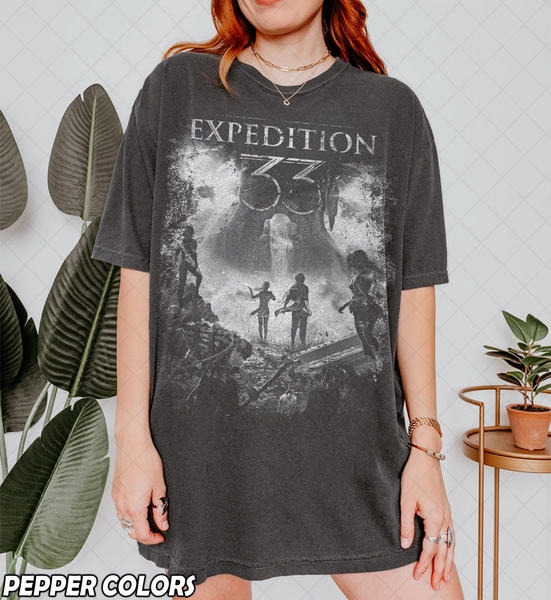 Vintage Clair Obscur Expedition 33 Shirt, Dark Aesthetic Comfort Colors Fan Tee Graphic T-Shirt, Gift For Women and Man Unisex T-Shirt