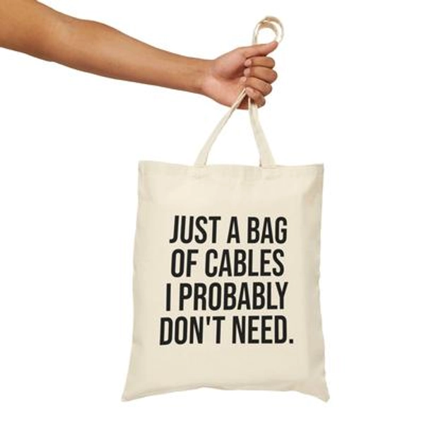 Nur eine Tasche mit Kabel, die ich wahrscheinlich nicht brauche, Organizer Geschenk für Tech Vater Großvater Ehemann Freund Onkel Hamsterer, Männer Strumpffüller Tote
