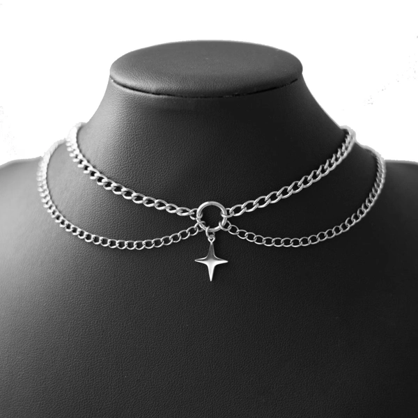 Astral | Layered Dainty Star Necklace | Stainless Steel Celestial Jewelry | Minimalist Alt Necklace | Witchy Everyday Aesthetic Gift