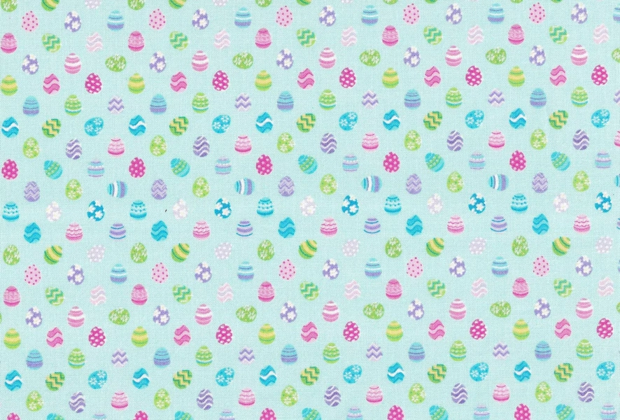 Fabric Traditions Easter Mini Tiny Patterned Eggs Light Green 100% Cotton Price per Yard