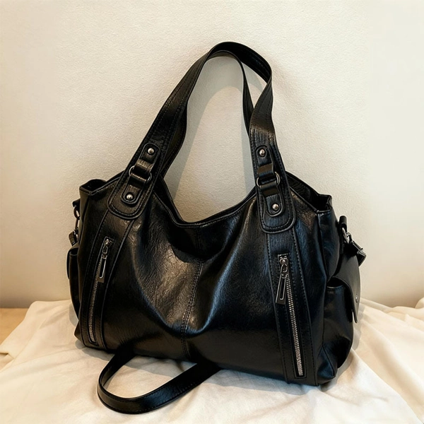 Women's Tote Bag, New Fashionable Classic Multi-functional Commuter Style Solid Color Large Capacity Vintage Shoulder Bag, Handbag, and Wallet, Zipper Opening Women's Bag,  Commuter Style Crossbody Bag, Suitable for Daily Use and Campus Use