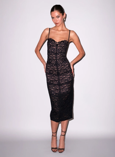 Fleur du Mal | Black Charlotte Lace Dress