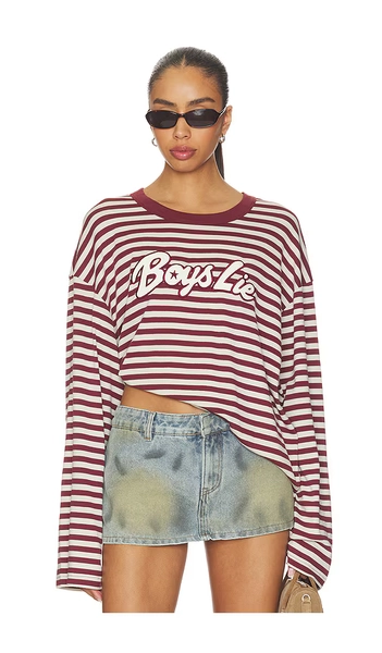 Boys Lie Starlight Boyfriend Longsleeve in Burgundy. - size S/M