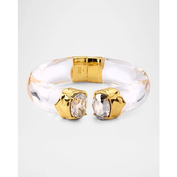 Bonbon Crystal Lucite Hinge Bracelet, Clear