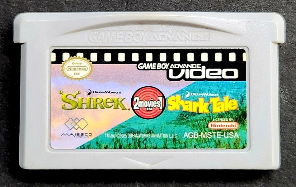 Shrek & Shark Tale 2 in 1 Nintendo Game Boy Advance Video Authentic Harder Find!