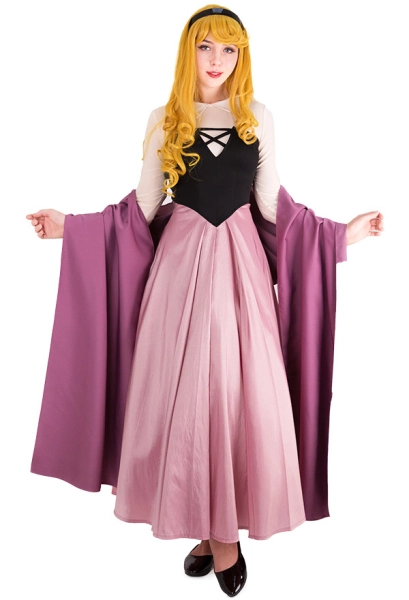Sleeping Beauty Princess Maiden Dress Cosplay Costume with Corset and Cape Inspired by Princess Aurora
