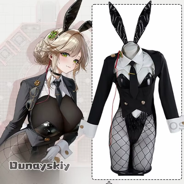 Ade: disfraz de agente Bunny NIKKE, disfraz de la diosa de la victoria NIKKE {Kisekiya}traje de conejito para mujeres y niñas, disfraz de Halloween