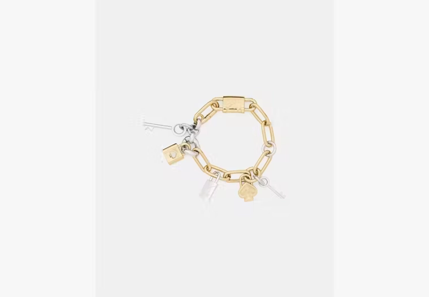 Spade Lock Charm Bracelet