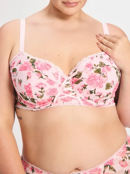 Sinful Rose Printed Lace Balconette Bra