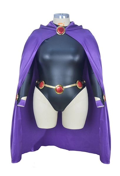 Superheroine Plus Size Halloween Bodysuit Cosplay Costume Cloak Inspired by Raven Make to Order