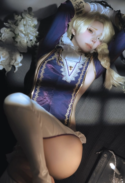 Ikezaki Misa Shounen Jeanne Cosplay Costume Cutout Dress and Hat with Gloves Necklace