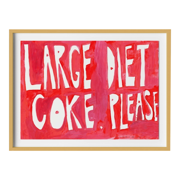 Large Diet, Please by Virginia Chamlee in Gold Frame, Large Art Print