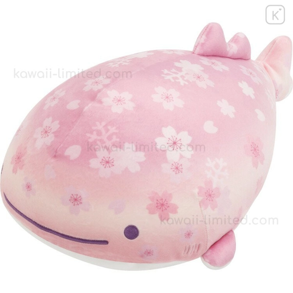 Japan San-X Super Mochimochi Round Plush Toy (M) - Jinbesan : 10th Anniversary Sakura Cherry Blossom