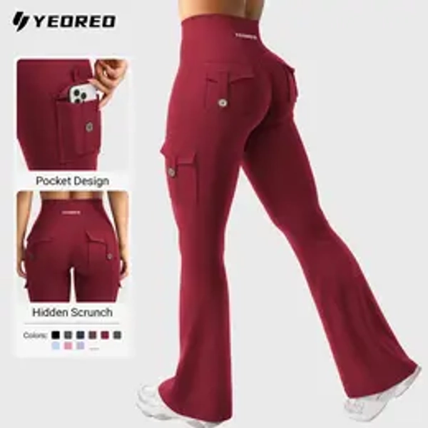 CoreFlex High Waist Sports Leggings - Tummy Control, Scrunch Butt-Lift, Flare Leg, Seamless, Pockets - Fitness Training Pants, Athleisure Yoga Pants, Sporty Bottoms for Gym,summerwins