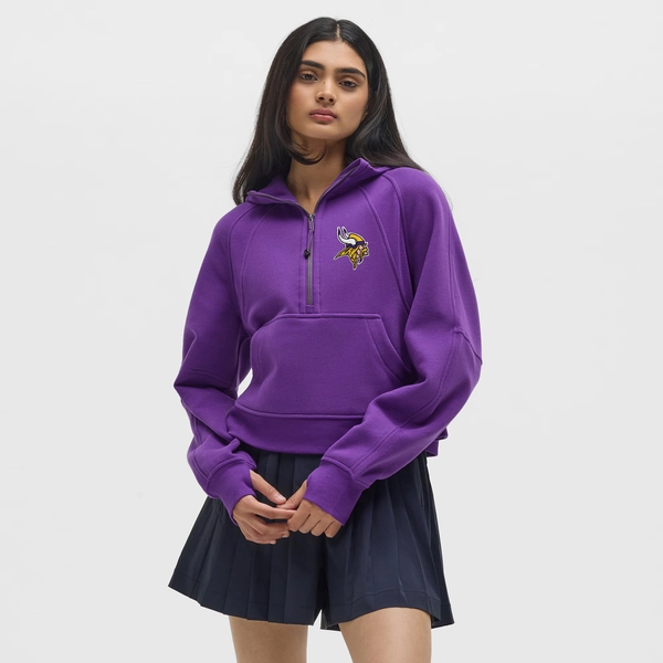Women's Minnesota Vikings  lululemon College Purple Scuba Oversized Half-Zip Hoodie