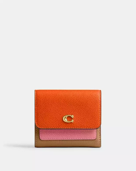 B4/Honey Brown Multi Mila Small Flap Wallet In Colorblock