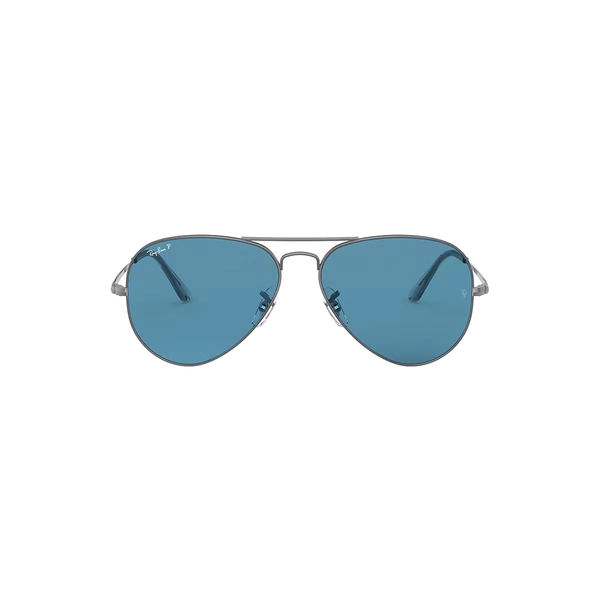 Ray-Ban Gafas De Sol Unisex Aviator Metal II - Montura Gunmetal Lente Azul Polarizados 62-14