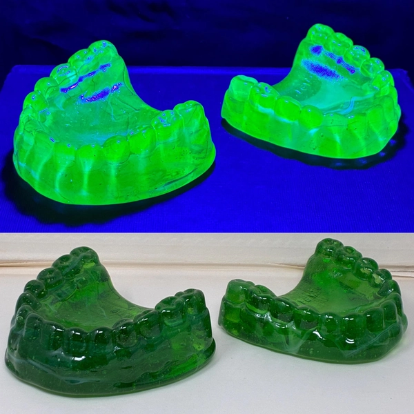 PICK ONE! Glowing Uranium Green Glass Human Teeth - 395 UV Black Light Reactive Glows!