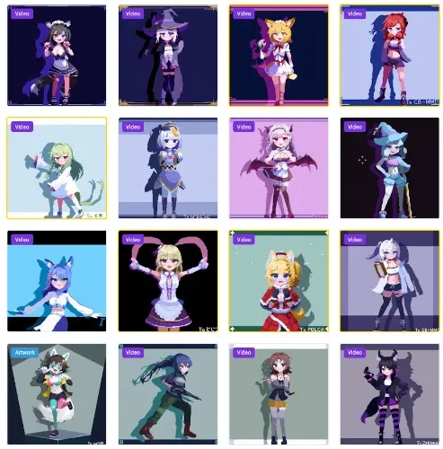 pixel animation for new model