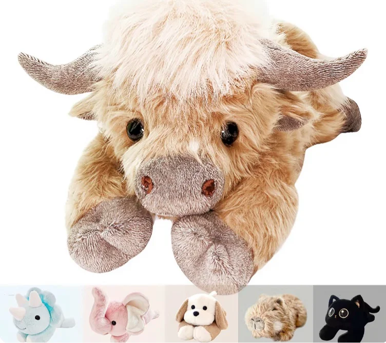 uoozii 20-24" | 4-5 Pounds Highland Cow Capybara Cat Dog Sloth Elephant Weighted Stuffed Animals with Unscented Microwavable Heating Pad, Coolable Heatable Weighted Plush Warm Gift for Stress & Period Pain Relief 