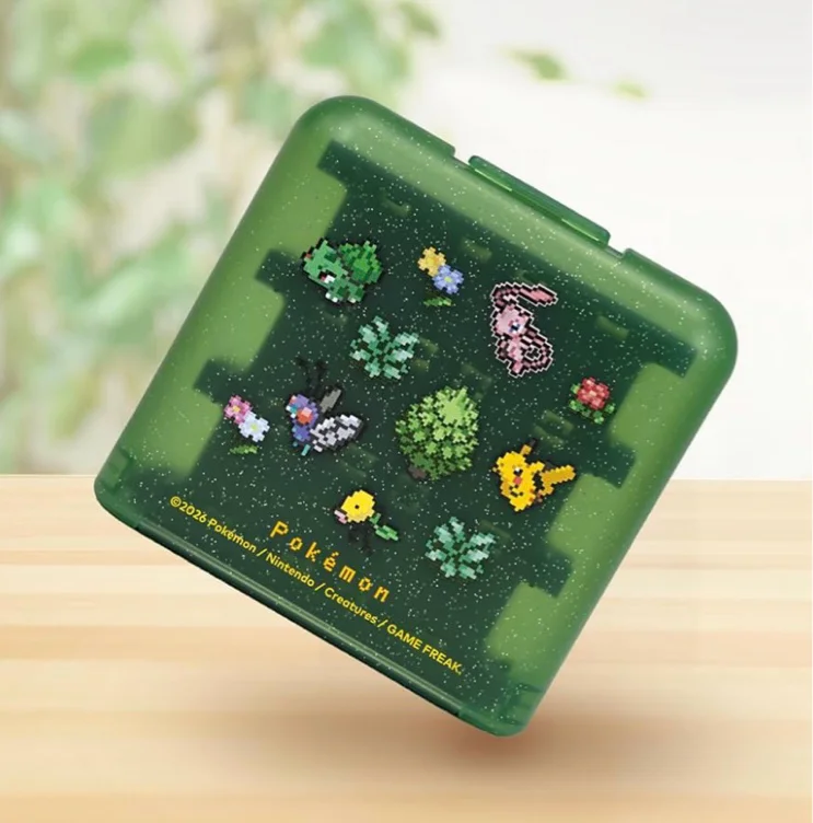 HORI 24-Game Card Case (Pokémon Pixel Green) for Nintendo Switch 2 - Officially Licensed by Nintendo