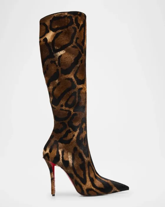 Christian Louboutin Miss Z Calf Hair Knee-High Stiletto Boots