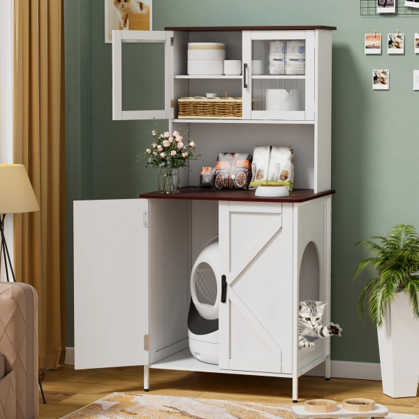 Tucker Murphy Pet™ Cat Litter Box Enclosure Furniture For Self-cleaning Cat Litter Box & Reviews - Wayfair Canada