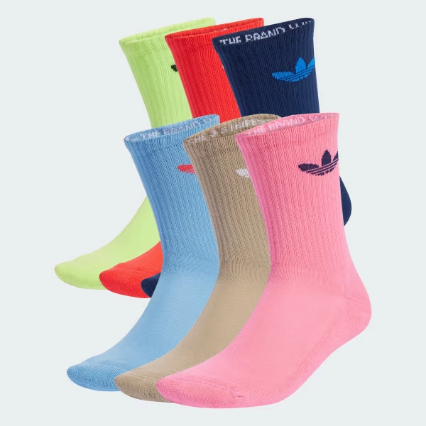 Trefoil Cushion Crew Socks 6 Pairs