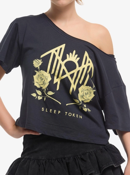 Sleep Token Roses Girls Off-Shoulder T-Shirt