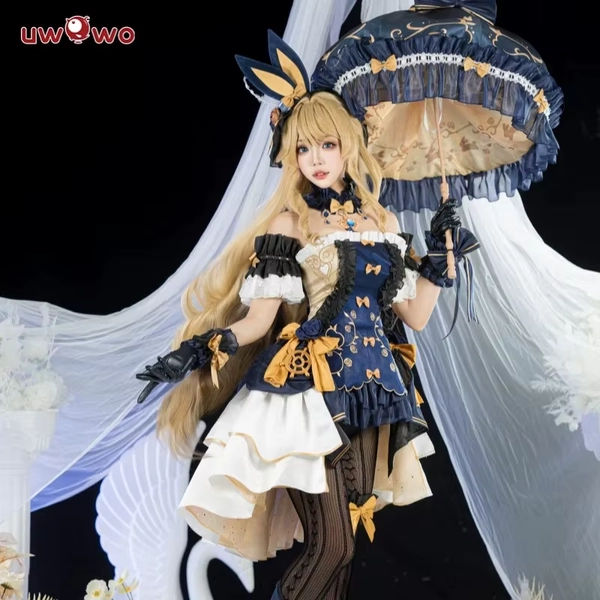 Aa124LQLAST BATCH UWOWO exclusivo Genshin Impact Fanart Navia Bunny traje Cosplay disfraz con paraguas - AliExpress 