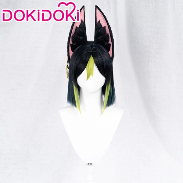DokiDoki Game Genshin Impact Wig Cosplay Tighnari Cosplay Wig Sumeru Short - Wig+New Ears+Earrings-Ready For Ship
