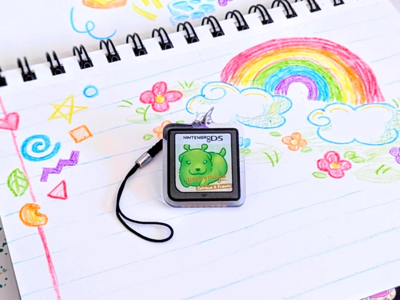 GLEEBYDOGS Jotchua and Friends Cute Mini Acrylic Charm | Cute Acrylic Keychain| Clear Acrylic Accessories | Nintendogs DS Game Cartridge Art - Etsy