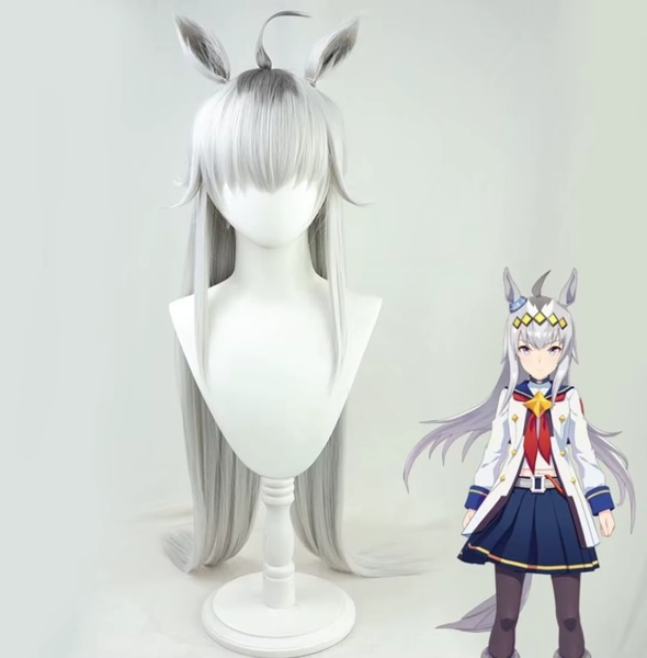 Peluca Oguri Cap Cosplay Anime con Orejas y Cola