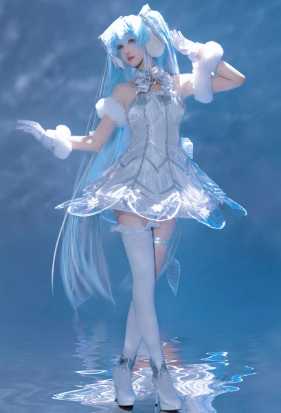 Vocal Symphony Series Cosplay Costume Dress with TPU skirt and gloves