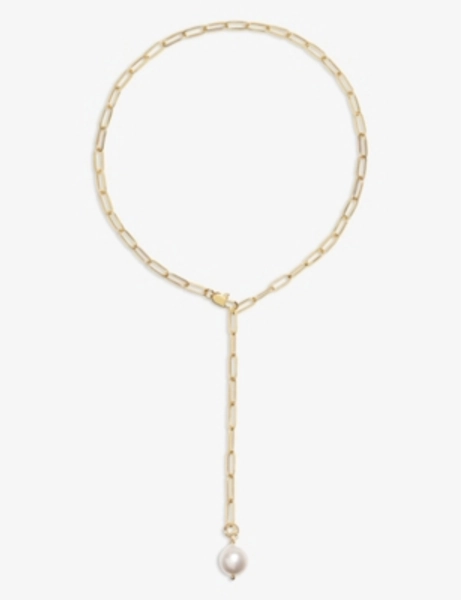 Amadeus Alba 14ct yellow gold-plated brass and pearl necklace