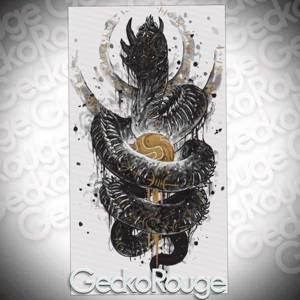 Jordmungandr - Myth Tober by Scandy Girl Modern Cross Stitch Art Kit - Large: 14 Count Aida Plain White (2x1)