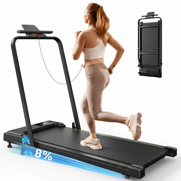 Treadmill 2 in 1 for Home/Office,Patbrela 300 Lbs Walking Pad Treadmill with HandleBar,Under Desk Treadmill,LED Display & Remote Control - Walmart.com