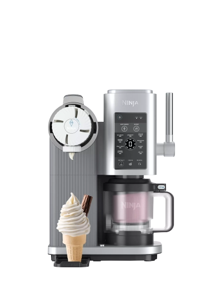 Ninja CREAMi Scoop & Swirl NC701UK 13-in-1 Ice Cream & Soft Serve Maker, Silver
