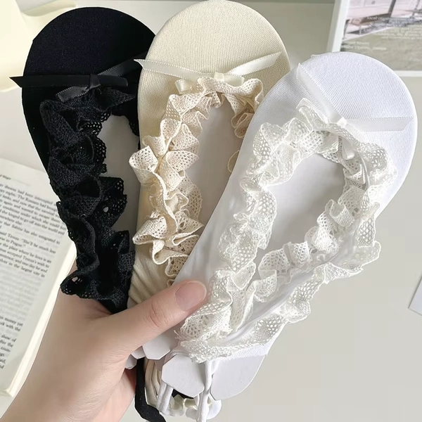 Ballet Style Bowknot Lace Up No-show Socks Women Sexy Fishnet Tie Straps Slippers JK Girl Sweet Lolita Cute Dance Designer Socks - AliExpress 200574005